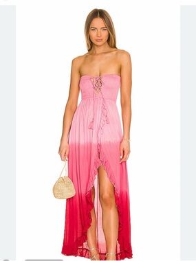 Tiara Hawaii Flynn Maxi Dress in pink ruby red ombré